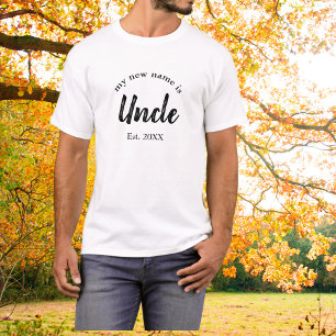 Oom Est Jaar Zwart Nieuwe Familieaankondiging T-shirt