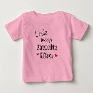 Oom Favoriet Niece Baby T-Shirt gepersonaliseerd