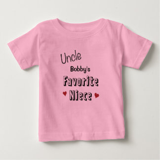 Oom Favoriet Niece Baby T-Shirt gepersonaliseerd