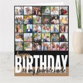 Oom Fotocollage 31 Afbeelding Happy Birthday Kaart (Voorkant)