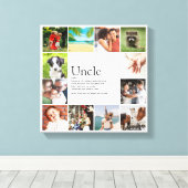 Oom, Funcle Definitie 12 Foto Collage Canvas Afdruk (Insitu (Houten vloer))