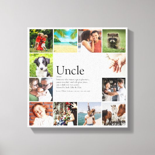 Oom, Funcle Definitie 12 Foto Collage Canvas Afdruk (Voorkant)