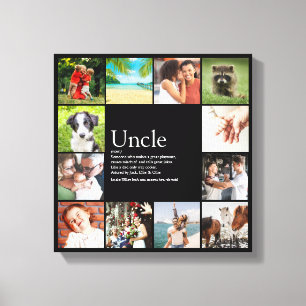 Oom Funcle Definitie 12 Foto Collage Zwart Canvas Afdruk