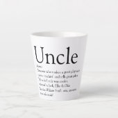Oom Funcle Definitie Modern Grappig Latte Mok (Voorkant)