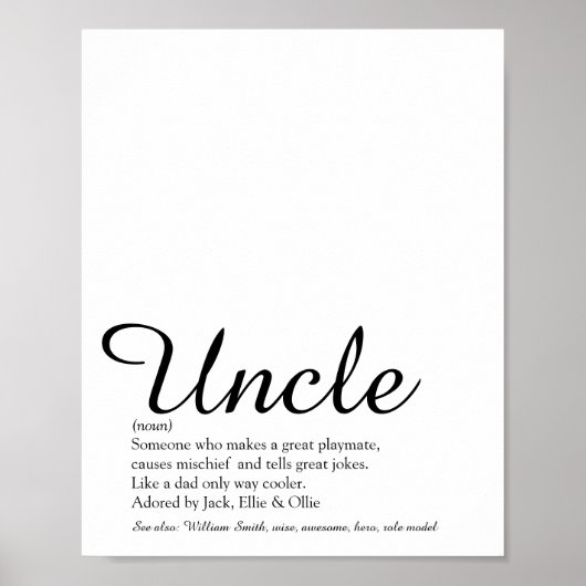 Oom Funcle Definitie Modern Plezier Script Poster (Voorkant)
