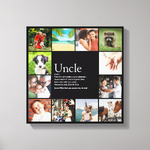 Oom Funcle Definition 12 Photo Collage Black Canvas Afdruk