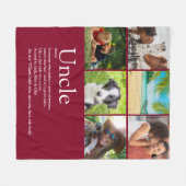 Oom Funcle Definition Fun 6 Foto Burgundy Fleece Deken (Voorkant (Horizontaal))