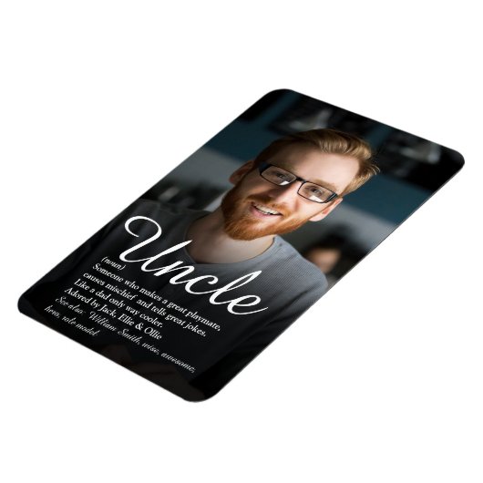 Oom, Funcle Definition Script Photo Fun Magneet (Linkerzijde)