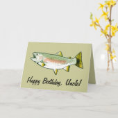 Oom Gelukkige Verjaardag: Regenboogforel Kaart (Gele Bloem)