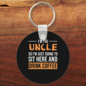 Oom Gift Ideeën | Ik ben de oom Drink Koffee Sleutelhanger (Voorkant)