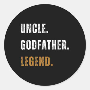 Oom Godfather Legend Grappig Nieuw Oom Vet Ronde Sticker