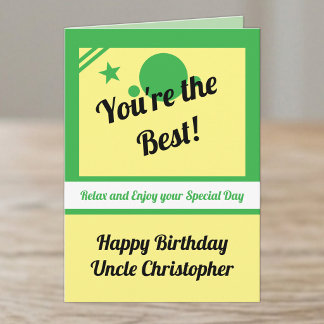 Oom, je bent de beste groene verjaardag kaart