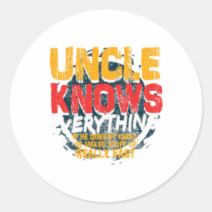 Oom kent alles Funny oom Fathers Day Gif Ronde Sticker