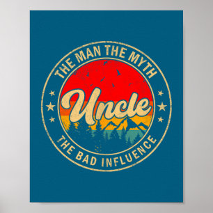 Oom Man Mythe Slechte Invloed Illustratie Poster