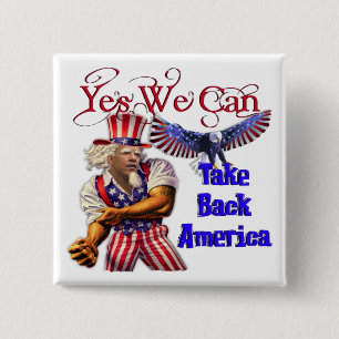 Oom Obama, we kunnen Amerika terugnemen Vierkante Button 5,1 Cm