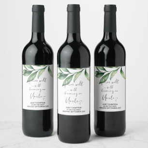 Oom om zwangerschap te zijn Aankondiging voor Brot Wijn Etiket