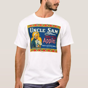 Oom Sam Apple Label (blauw) - Wapato, WA T-shirt