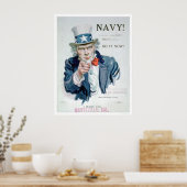 Oom Sam belt je! Enlist Navy (US02148B) Poster (Keuken)