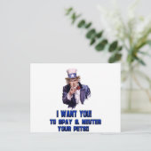 oom sam blauw briefkaart (Staand voorkant)