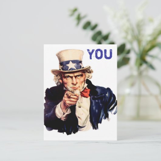 Oom Sam,  Briefkaart (Staand voorkant)