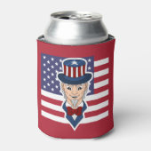 Oom Sam cartoon Blikjeskoeler (Blikje Voorkant)