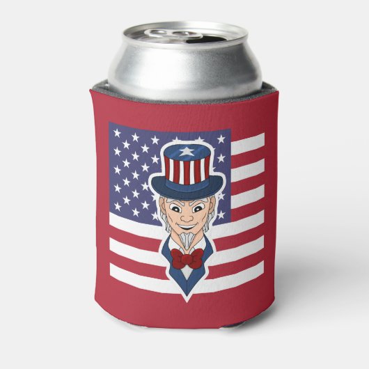 Oom Sam cartoon Blikjeskoeler (Blikje Achterkant)