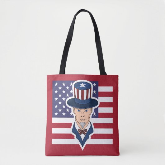 Oom Sam cartoon Canvas tas (Voorkant)