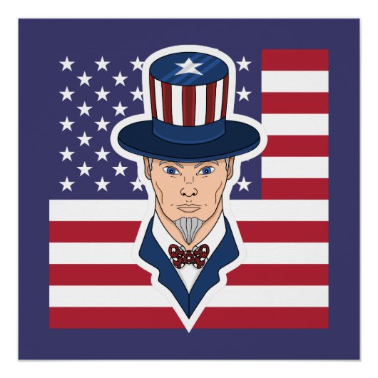 Oom Sam cartoon Perfect Poster (Voorkant)