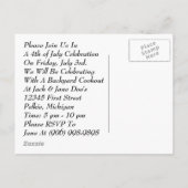 Oom Sam Checking Pocket Watch Party Invitation Uitnodiging Briefkaart (Achterkant)