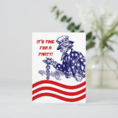 Oom Sam Checking Pocket Watch Party Invitation Uitnodiging Briefkaart (Staand voorkant)