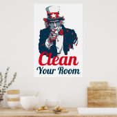 Oom Sam Clean Your Room Poster (Keuken)