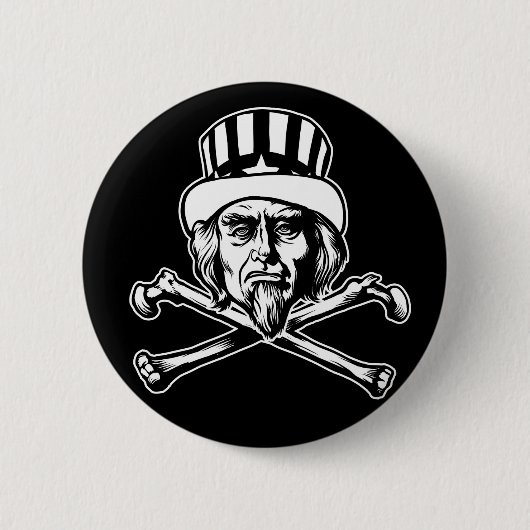 Oom Sam & Crossbones Button (Voorkant)