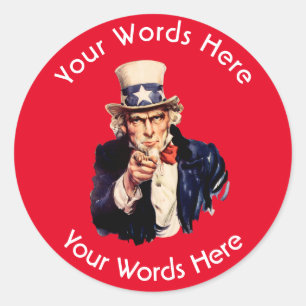 Oom Sam Custom Ronde Sticker