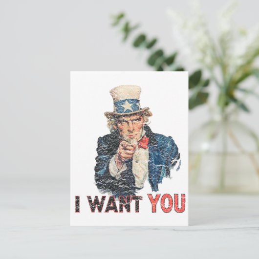 Oom Sam Distress Kijk Briefkaart (Staand voorkant)