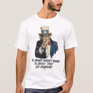 Oom Sam drukt er geen Engels op T-shirt