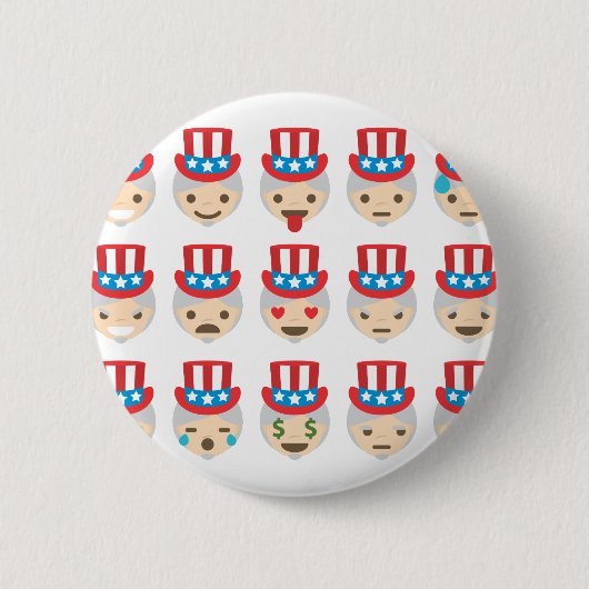 oom sam emoji ronde button 5,7 cm (Voorkant)