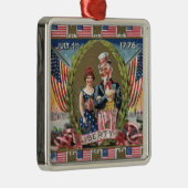 Oom Sam en Lady Liberty Metalen Ornament (Rechts)