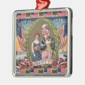 Oom Sam en Lady Liberty Metalen Ornament (Links)