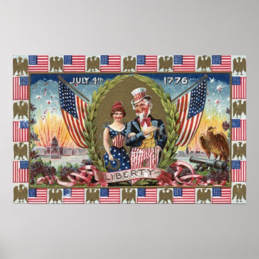 Oom Sam en Lady Liberty Poster (Voorkant)