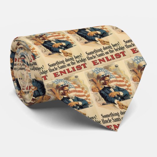Oom Sam Enlist Wereldoorlog 2 Stropdas (Opgerold)