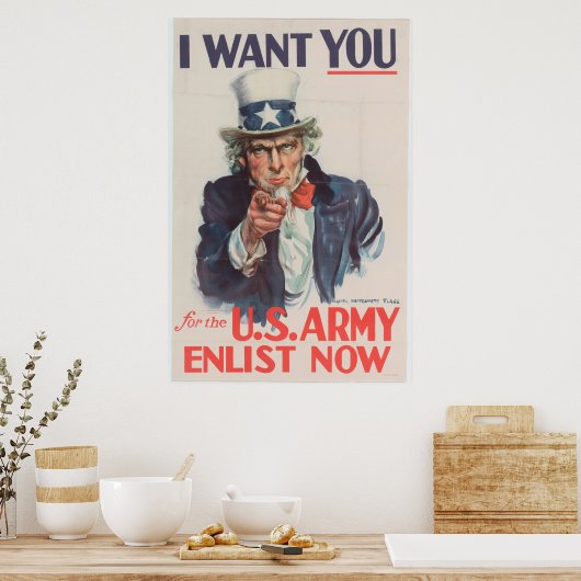 Oom Sam Enlistment Propaganda Poster (Keuken)