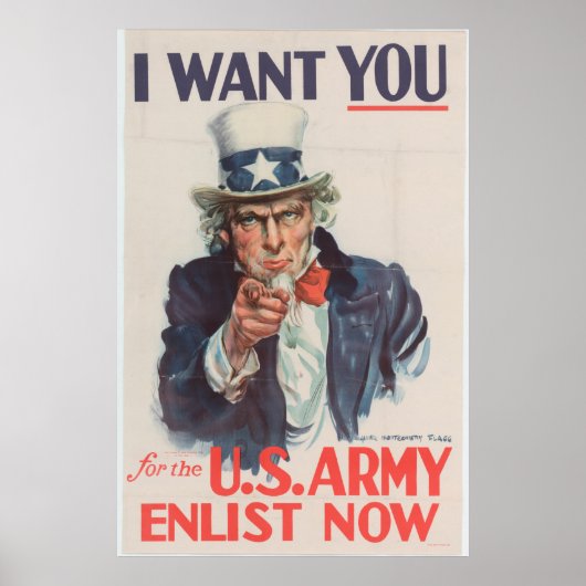 Oom Sam Enlistment Propaganda Poster (Voorkant)