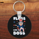 Oom Sam Floss als een barbeel Kinder Sleutelhanger (Achterkant)