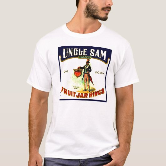 oom Sam Fruit Jar Rings Box Label T-shirt (Voorkant)