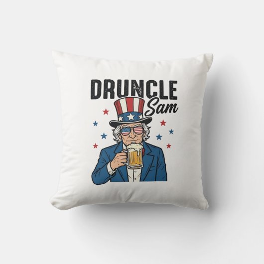 Oom Sam grappig patriottisch bier vector ontwerp_1 Kussen (Voorkant)