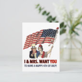 Oom Sam groet voor de vierde Briefkaart (Staand voorkant)