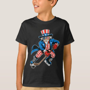Oom Sam Hockey Amerikaanse Vlag Usa Sport 4 juli T-shirt