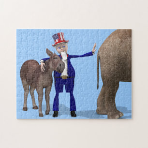 oom Sam houdt van Donkeys Legpuzzel