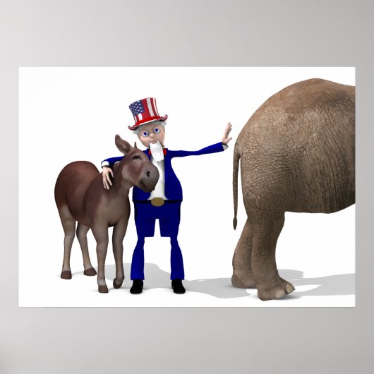 oom Sam houdt van Donkeys Poster (Voorkant)