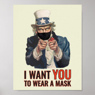Oom Sam - Ik wil dat je een masker draag - propaga Poster